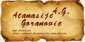 Atanasije Goranović vizit kartica